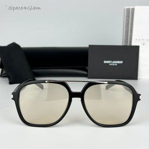 Saint Laurent Men Sunglasses Black Light Yellow Pilot SL545 001 BRAND NEW
